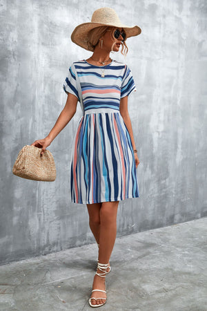 Striped Round Neck Dress