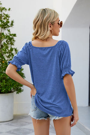 Short Flounce Sleeve Top