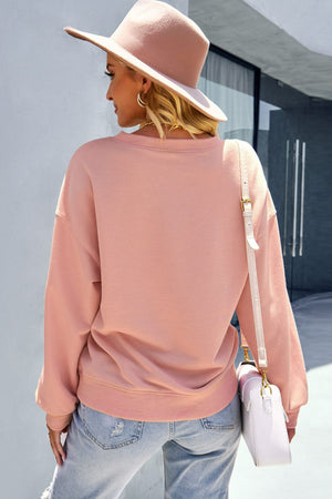 Dropped Shoulder Balloon Sleeve Sweatshirt