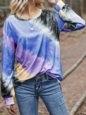 Printed Round Neck Long Sleeve T-Shirt